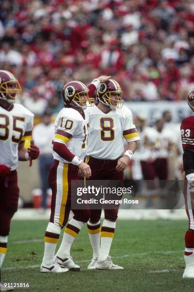 Jeff Rutledge Rams Quarterback Jeff Rutledge of the Washington Redskins congratulates ...