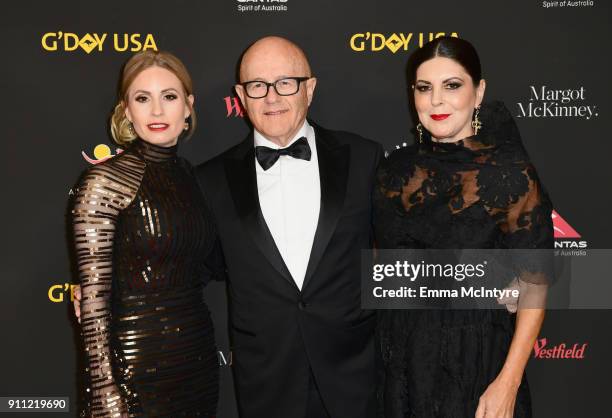 Kate Ledger, Kim Ledger and Ines Ledger attend 2018 G'Day USA Los Angeles Black Tie Gala at InterContinental Los Angeles Downtown on January 27, 2018...