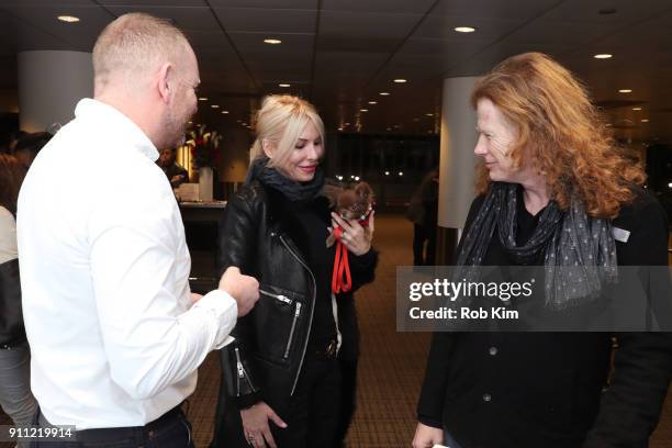 Musician Dave Mustaine and Pamela Anne Casselberry attend the GRAMMY Gift Lounge during the 60th Annual GRAMMY Awards at Madison Square Garden on...