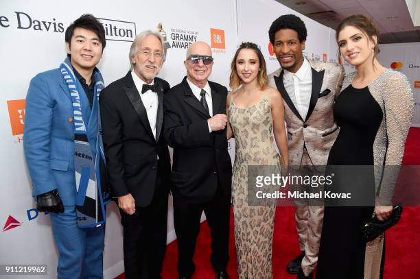 Recording artist Lang Lang, Recording Academy and MusiCares President/CEO Neil Portnow, recording artist Paul Shaffer, Victoria Lily Shaffer,...