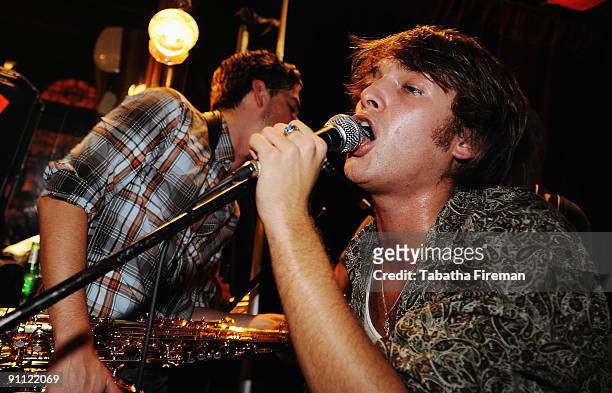 Singer songwriter Paolo Nutini performs on stage for the Arthurs Day Guinness 250th Anniversary Celebration held at the Stags Head on September 24,...
