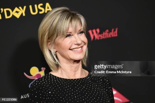Olivia Newton-John attends 2018 G'Day USA Los Angeles Black Tie Gala at InterContinental Los Angeles Downtown on January 27, 2018 in Los Angeles,...
