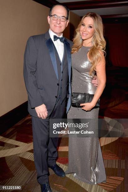 Music executive Ron Fair and Stefanie Ridel attend the Clive Davis and Recording Academy Pre-GRAMMY Gala and GRAMMY Salute to Industry Icons Honoring...