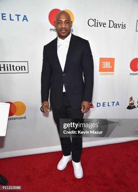 Roc-A-Fella Records cofounder Kareem 'Biggs' Burke attends the Clive Davis and Recording Academy Pre-GRAMMY Gala and GRAMMY Salute to Industry Icons...