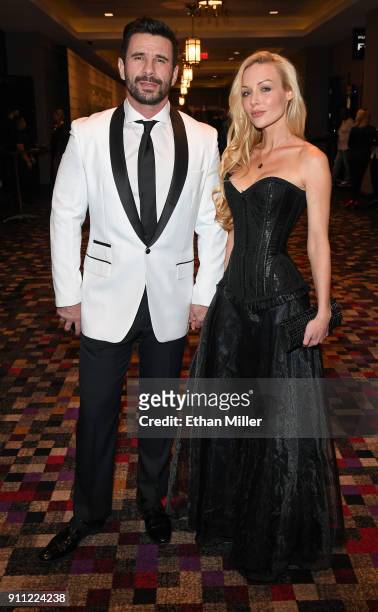 Adult film actor/director Manuel Ferrara and his wife, adult film actress Kayden Kross, attend the 2018 Adult Video News Awards at the Hard Rock...