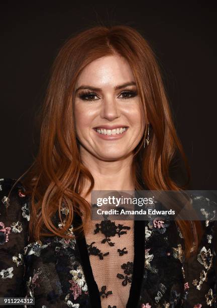 Actress Isla Fisher arrives at the 2018 G'Day USA Los Angeles Black Tie Gala at the InterContinental Los Angeles Downtown on January 27, 2018 in Los...