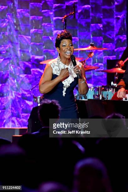 Recording artist Gladys Knight performs onstage during the Clive Davis and Recording Academy Pre-GRAMMY Gala and GRAMMY Salute to Industry Icons...