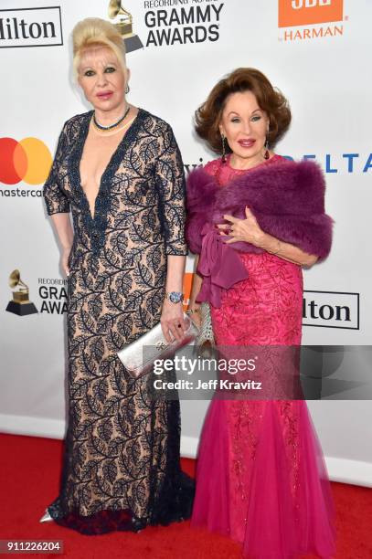 Businesswoman Ivana Trump and Nikki Haskell attend the Clive Davis and Recording Academy Pre-GRAMMY Gala and GRAMMY Salute to Industry Icons Honoring...