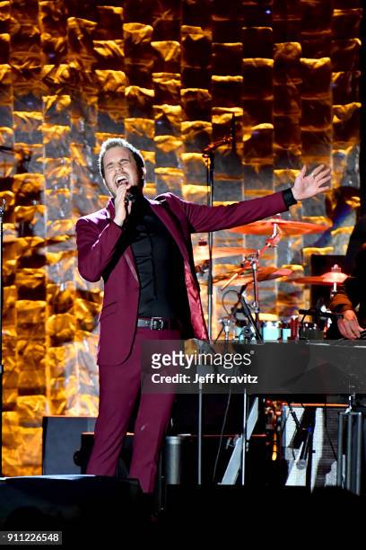 Recording artist Ben Platt performs onstage during the Clive Davis and Recording Academy Pre-GRAMMY Gala and GRAMMY Salute to Industry Icons Honoring...