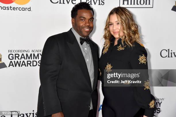 Producer Rodney Jerkins and recording artist Joy Enriquez attend the Clive Davis and Recording Academy Pre-GRAMMY Gala and GRAMMY Salute to Industry...