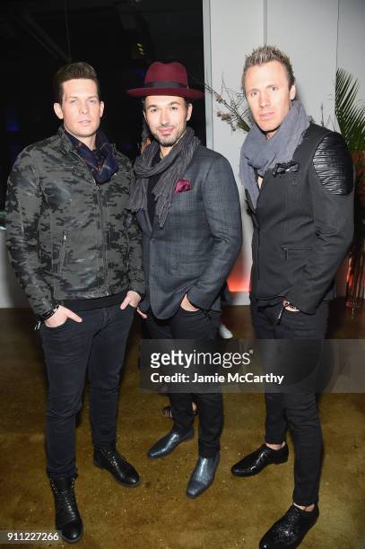 Clifton Murray, Victor Micallef and Fraser Walters of The Tenors attend Primary Wave Entertainment's 12th Annual Pre-Grammy Party on January 27, 2018...