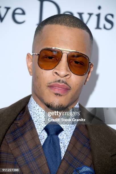 Recording artist T.I. Attends the Clive Davis and Recording Academy Pre-GRAMMY Gala and GRAMMY Salute to Industry Icons Honoring Jay-Z on January 27,...