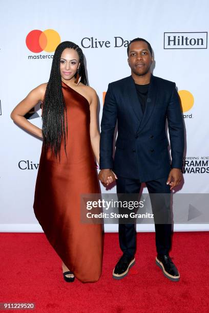 Actor/recording artist Leslie Odom Jr. And Nicolette Robinson attend the Clive Davis and Recording Academy Pre-GRAMMY Gala and GRAMMY Salute to...