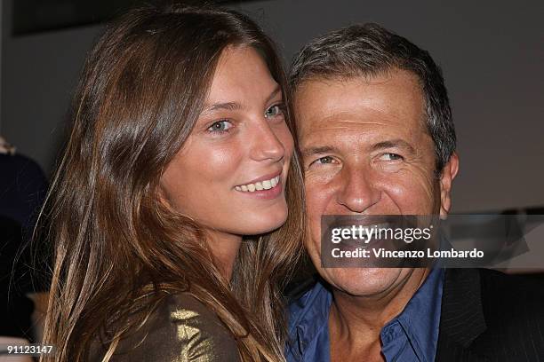 Daria Werbowy and Mario Testino attend the Stefanel 50th Anniversary Party as part of the Milan Womenswear Fashion Week Spring/Summer 2010 at the...