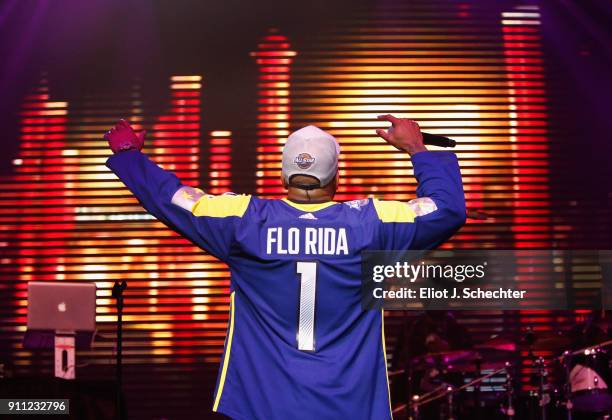 Vocal artist Flo Rida performs during the Saturday Night Party as part of the 2018 NHL All-Star on January 27, 2018 in Tampa, Florida.