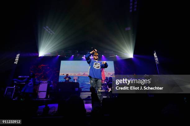 Vocal artist Flo Rida performs during the Saturday Night Party as part of the 2018 NHL All-Star on January 27, 2018 in Tampa, Florida.