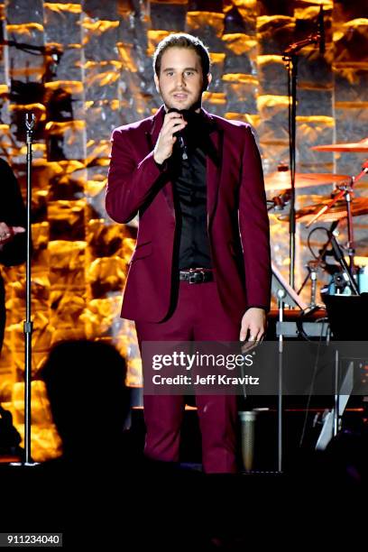 Recording artist Ben Platt performs onstage during the Clive Davis and Recording Academy Pre-GRAMMY Gala and GRAMMY Salute to Industry Icons Honoring...