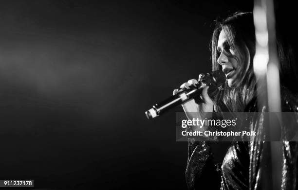 Dua Lipa performs onstage during Billboard and Mastercard present a night with Dua Lipa at Mastercard House on January 27, 2018 in New York City.