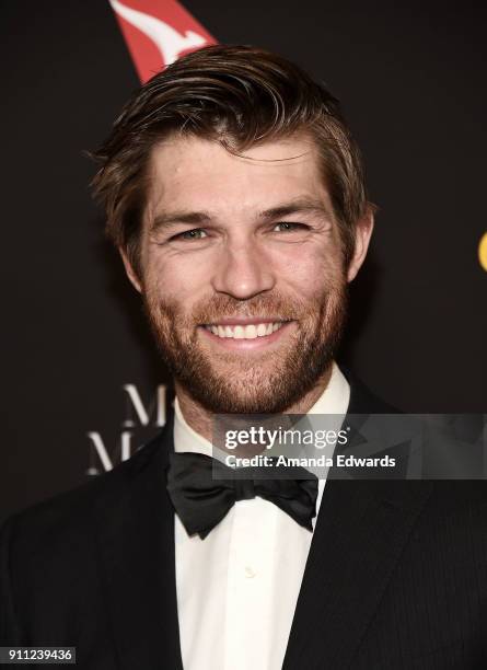 Actor Liam McIntyre arrives at the 2018 G'Day USA Los Angeles Black Tie Gala at the InterContinental Los Angeles Downtown on January 27, 2018 in Los...