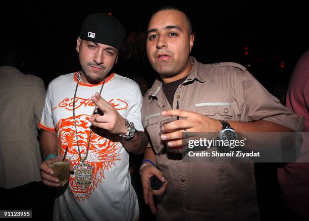 Pro Style and DJ Camilo seen during Sean Pecas Birthday Celebration at Pink Elephant on September 23, 2009 in New York City.
