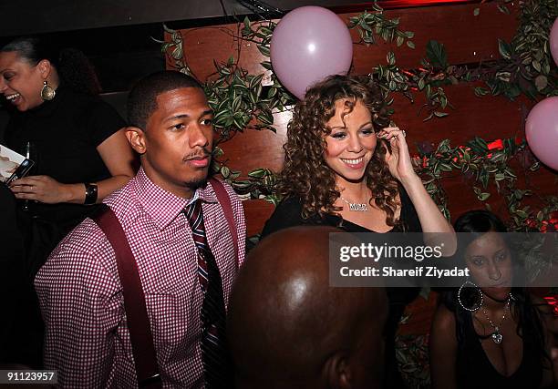 Nick Cannon and Mariah Carey seen during Sean Pecas Birthday Celebration at Pink Elephant on September 23, 2009 in New York City.