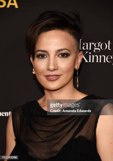 Actress Alin Sumarwata arrives at the 2018 G'Day USA Los Angeles Black Tie Gala at the InterContinental Los Angeles Downtown on January 27, 2018 in...
