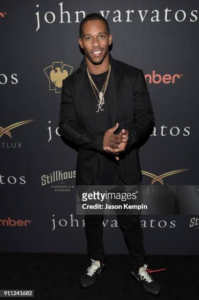 Football wide receiver Victor Cruz attends the JVxNJ Launch Event at the Angel Orensanz Foundation on January 27, 2018 in New York City.