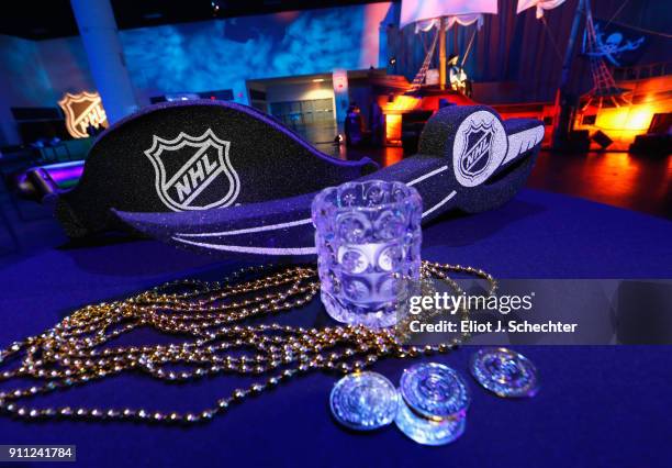 Detail of a table during the Saturday Night Party as part of the 2018 NHL All-Star Weekend on January 27, 2018 in Tampa, Florida.