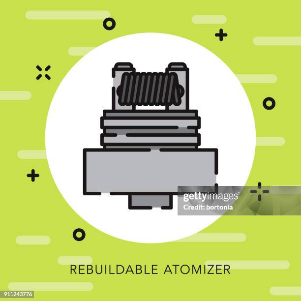 coil open outline vaping icon - e cigarette stock illustrations