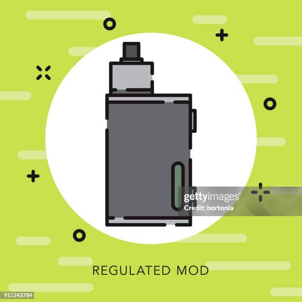 regulated box mod open outline vaping icon - vaping stock illustrations