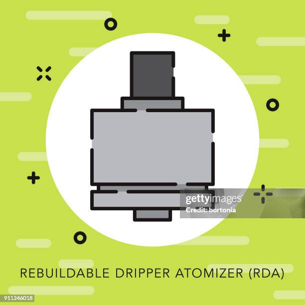 rebuildable dripper atomizer open outline vaping icon - decking stock illustrations