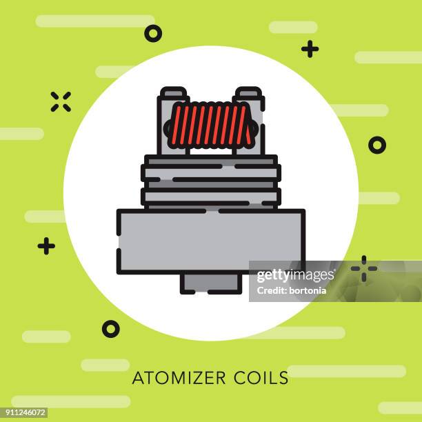 coil open outline vaping icon - decking stock illustrations