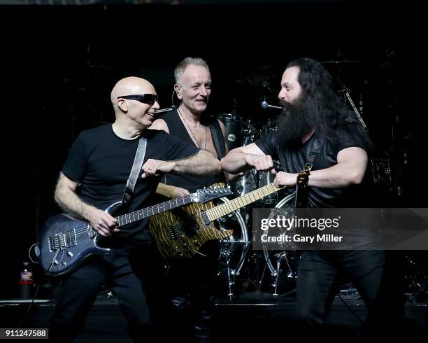 Joe Satriani, Phil Collen and John Petrucci perform in concert with G3 at ACL Live on January 27, 2018 in Austin, Texas.