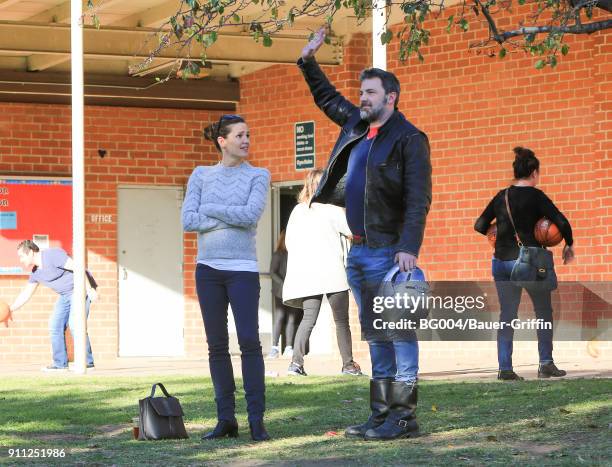 Jennifer Garner and Ben Affleck are seen on January 27, 2018 in Los Angeles, California.