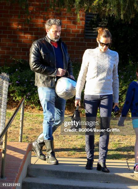 Jennifer Garner and Ben Affleck are seen on January 27, 2018 in Los Angeles, California.