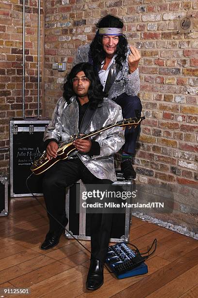 Krishnan Guru Murthy and Jon Snow of the Channel 4 news team pose ahead of their performance at the "Newsroom's Got Talent" event held in aid of...