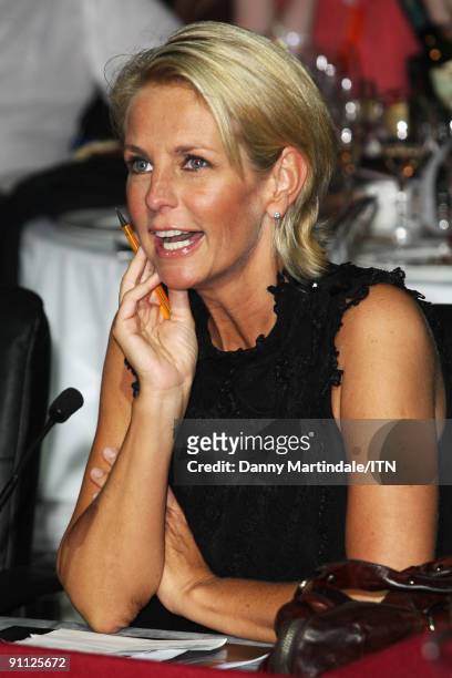 Judge Ulrika Jonsson watches a performance at the "Newsroom�s Got Talent" event held in aid of Leonard Cheshire Disability and Helen & Douglas House...