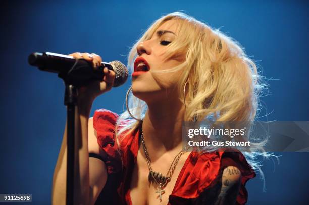 Jessica Origliasso of The Veronicas performs on stage at KOKO on September 24, 2009 in London, England.