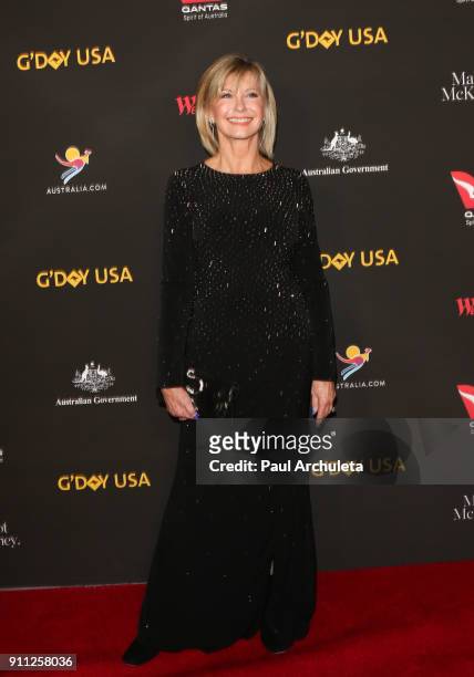 Actress / Singer Olivia Newton-John attends the 2018 G'Day USA Los Angeles Black Tie Gala at the InterContinental Los Angeles Downtown on January 27,...