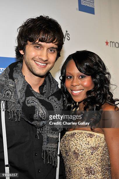 Actor Michael Steger and wife arrive at the Macy's Passport gala held at Barker Hangar on September 24, 2009 in Santa Monica, California.