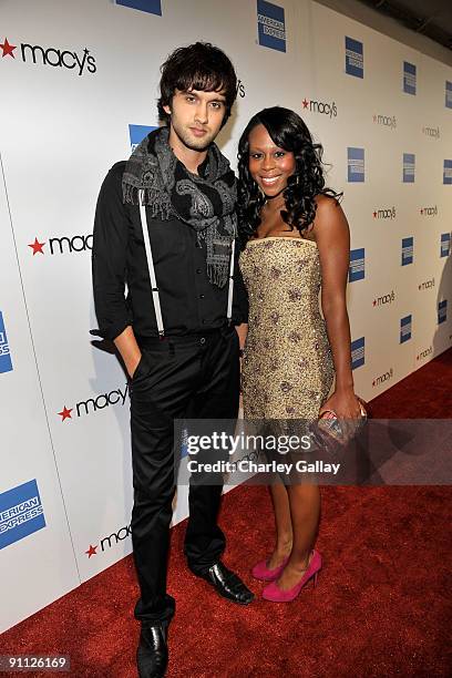 Actor Michael Steger and wife arrive at the Macy's Passport gala held at Barker Hangar on September 24, 2009 in Santa Monica, California.