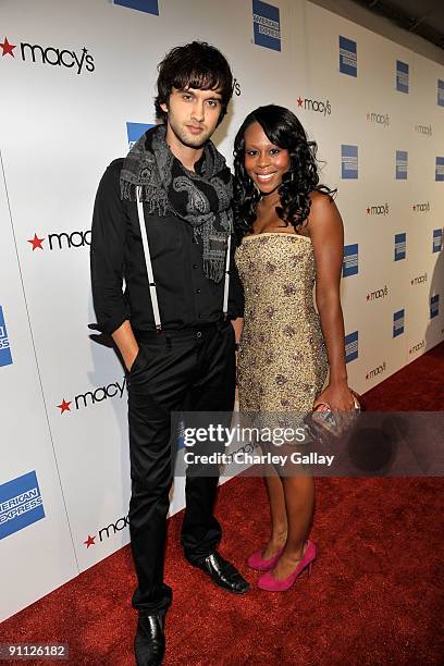 Actor Michael Steger and wife arrive at the Macy's Passport gala held at Barker Hangar on September 24, 2009 in Santa Monica, California.