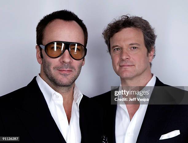 Director/designer Tom Ford and actor Colin Firth pose for a portrait during the 2009 Toronto International Film Festival held at the Sutton Place...