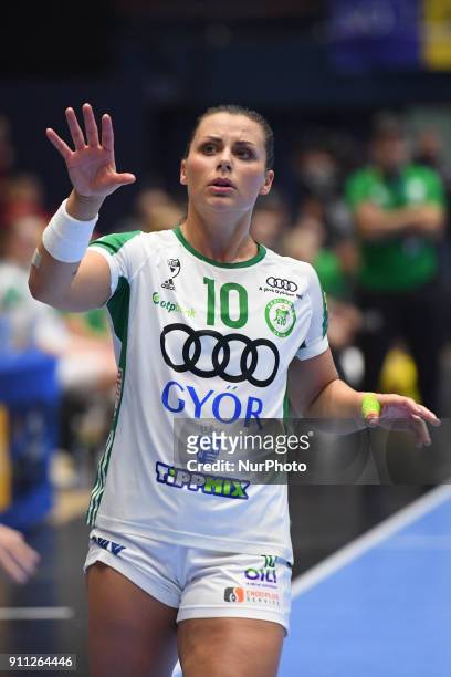Gyor's Nora Mørk during EHF Women's Champions League Main Round match between CSM Bucuresti and Gyori Audi ETO KC at Polivalenta Hall in Bucharest,...