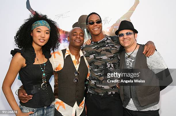 Michael Jackson backing vocalists Judith Hill, Dorian Holley, Darryl Phinnessee and Ken Stacey reunite at L.A. Live on the day fans began to line up...
