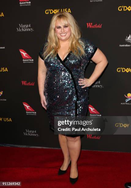 Actress Rebel Wilson attends the 2018 G'Day USA Los Angeles Black Tie Gala at the InterContinental Los Angeles Downtown on January 27, 2018 in Los...