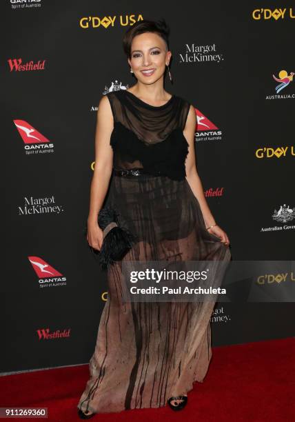 Actress Alin Sumarwata attends the 2018 G'Day USA Los Angeles Black Tie Gala at the InterContinental Los Angeles Downtown on January 27, 2018 in Los...