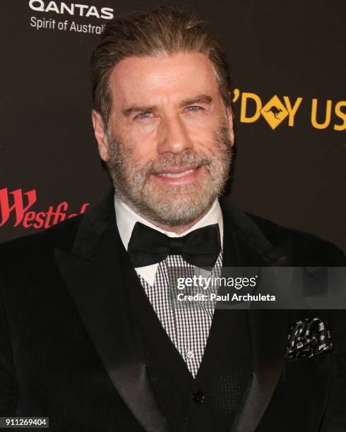 Actor John Travolta attends the 2018 G'Day USA Los Angeles Black Tie Gala at the InterContinental Los Angeles Downtown on January 27, 2018 in Los...