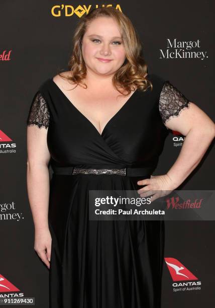 Actress Danielle MacDonald attends the 2018 G'Day USA Los Angeles Black Tie Gala at the InterContinental Los Angeles Downtown on January 27, 2018 in...