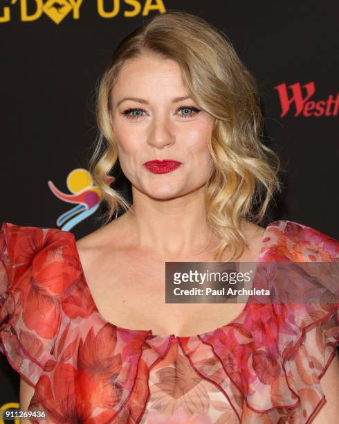 Actress Emilie de Ravin attends the 2018 G'Day USA Los Angeles Black Tie Gala at the InterContinental Los Angeles Downtown on January 27, 2018 in Los...